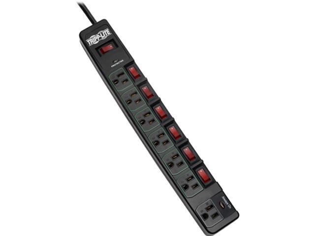 Tripp Lite Eco Surge Protector Power Strip Green 7-Outlet 6ft Cord, Black