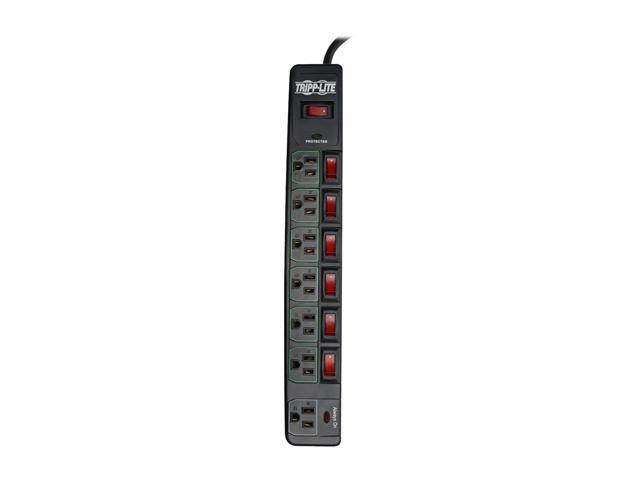 Tripp Lite Eco Surge Protector Power Strip Green 7-Outlet 6ft Cord, Black