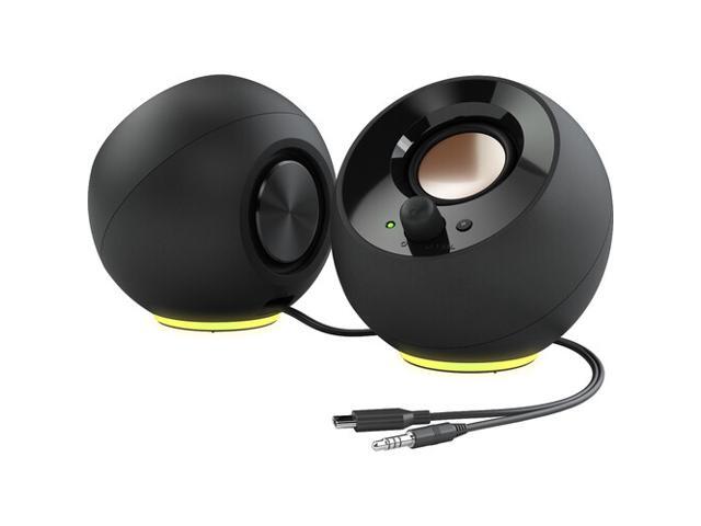 Creative Pebble SE Minimalist 2.0 USB-C Powered PC Speakers with RGB Lighting 3.5 mm AUX-in Up to 4.4W RMS Power for Computers and Laptops (Black)