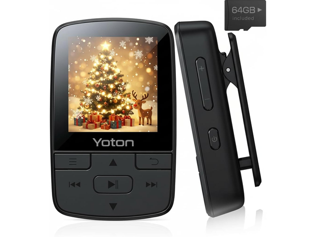 YOTON MP3 Player with Bluetooth 5.2, 64GB Storage Included, Mini Size, HiFi Music, with Sports Clip, Independent Volume Control, FM Radio, Includes...