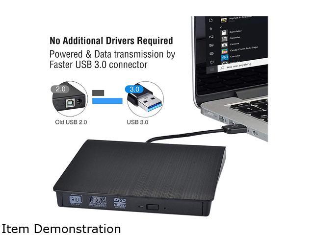 Jansicotek External CD/DVD Drive USB 3.0 Portable R/W Optical Drive High Speed Data Transfer Slim CD DVD Burner Recorder CD ROM for...