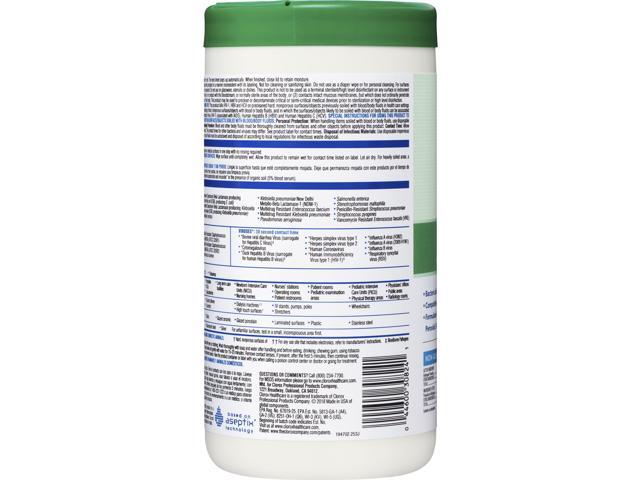 Clorox Healthcare Hydrogen Peroxide Cleaner Disinfectant Wipes - 95 Wipes/Canister CLO30824