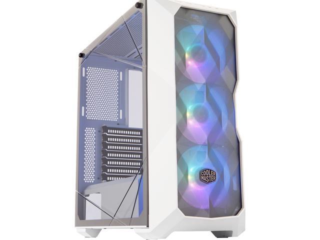 Cooler Master MasterBox TD500 Mesh White Airflow ATX Mid-Tower with Polygonal Mesh Front Panel, Crystalline Tempered Glass, E-ATX up to 10.5'.
