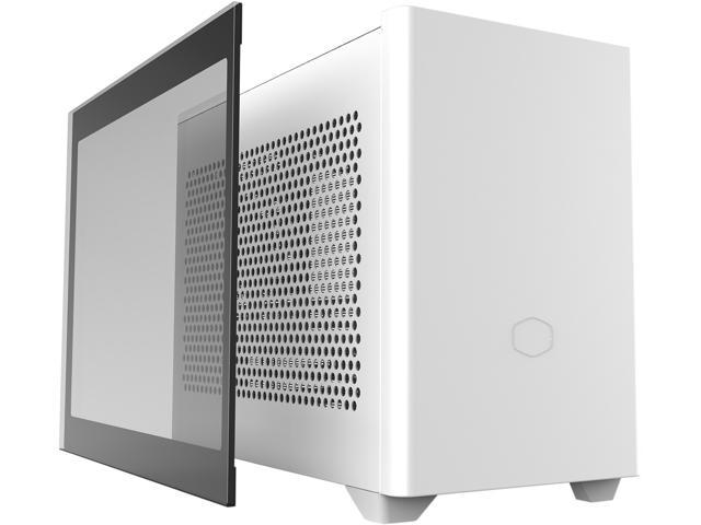 Open Box - Cooler Master MasterBox NR200P White SFF Small Form Factor Mini-ITX Case with Tempered glass or Vented Panel Option, PCI Riser Cable.