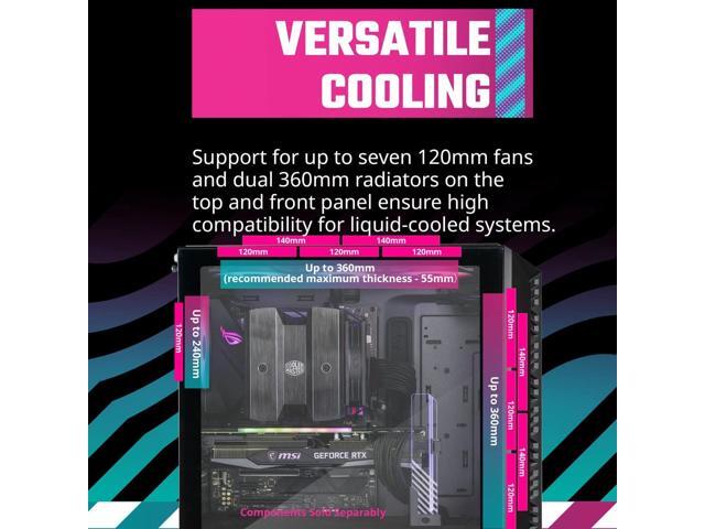 Cooler Master MasterBox 520 Mesh Black Edition Airflow ATX Mid-Tower, Mesh Front Panel, Tempered Glass Panel, E-ATX*(*up to 12"x 10.7", USB 3.2...