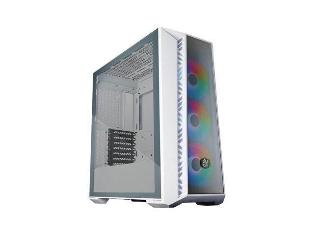 Cooler Master MasterBox 520 Mesh White Edition Airflow ATX Mid-Tower, Mesh Front Panel, Tempered Glass Panel, E-ATX*(*up to 12"x 10.7", USB 3.2.