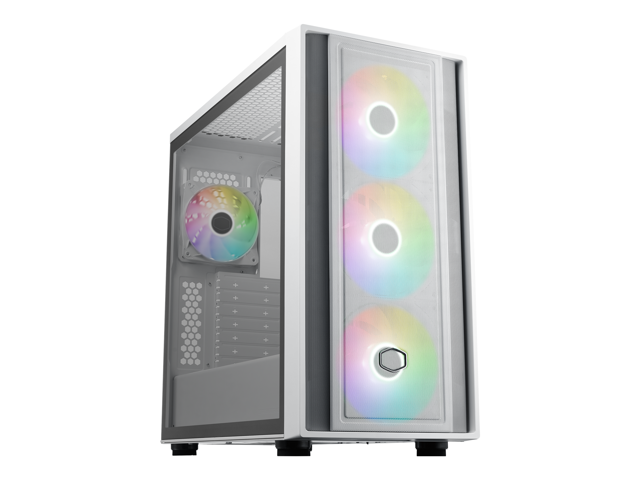 Cooler Master MasterBox 600 ATX White Mid-Tower Case, Back-Connected Motherboard Asus MSI Gigabyte, 410mm GPU Max,*420mm AIO Max, Type C, Tempered...