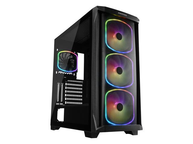 Enermax StarryKnight SK30 - E-ATX Mid Tower PC Gaming Case - Mesh Front Panel & Tempered Glass Side Panel - 4X SquA ADV ARGB Fan - Built-in GPU.