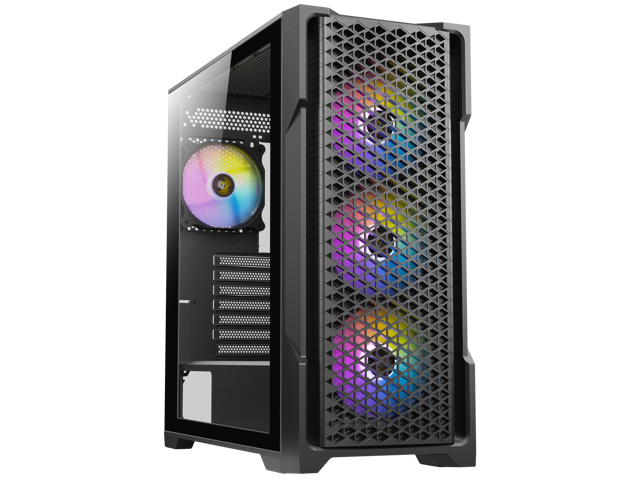 ANTEC AX Series AX90 Mid-Tower ATX Gaming Case, High-Airflow Mesh Front Panel, 4 x 120mm ARGB Fans Included, Tempered Glass Side Panels, 360mm.