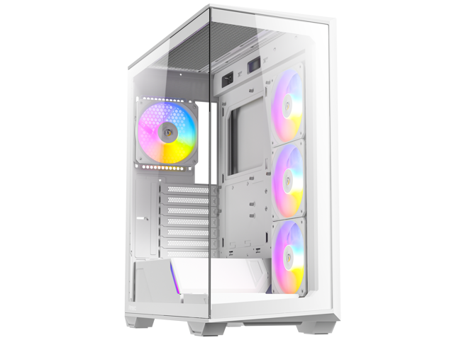 Antec C3 ARGB White, 3 x 120mm & 1 x 120mm ARGB PWM Fans Included, Up to 8 Fans Simultaneously, Type-C 3.2 Gen 2 port, Seamless Tempered Glass...