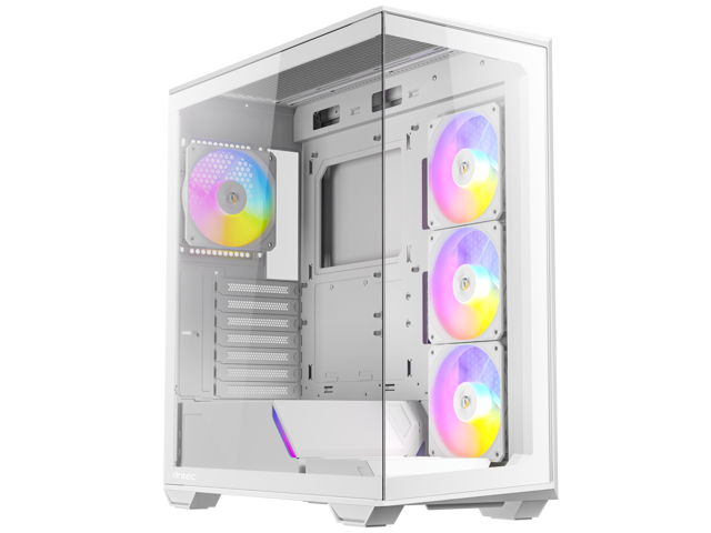 Antec C3 ARGB White, 3 x 120mm & 1 x 120mm ARGB PWM Fans Included, Up to 8 Fans Simultaneously, Type-C 3.2 Gen 2 port, Seamless Tempered Glass...
