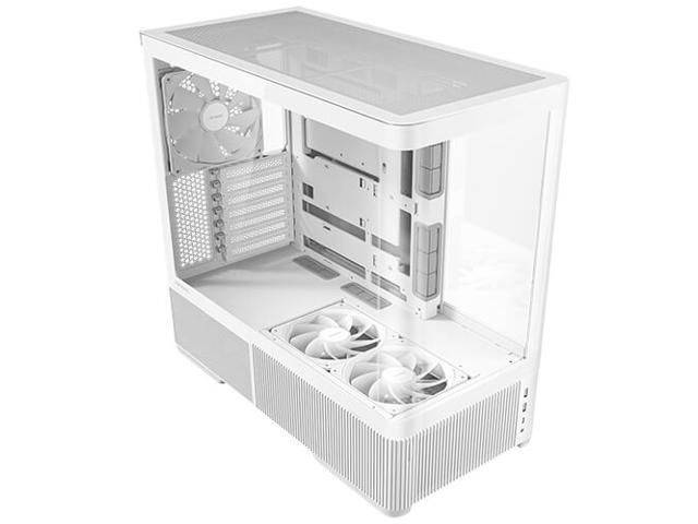Antec C6 Curve Air White Mid-Tower Case, Panoramic Tempered Glass, High Airflow, 3 PWM Fans Included, Support 360mm Radiator & 450mm GPU, Type-C.