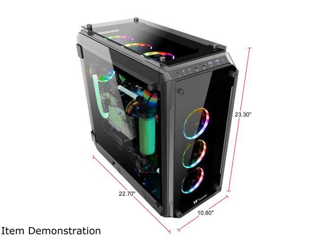 Thermaltake View 71 RGB 4-Sided Tempered Glass Vertical GPU Modular E-ATX Gaming Full Tower Computer Case with 3 RGB LED Riing Fan Pre-installed...