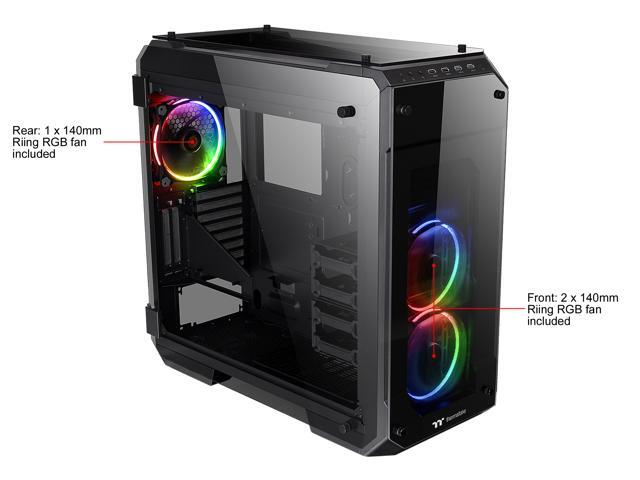 Thermaltake View 71 RGB 4-Sided Tempered Glass Vertical GPU Modular E-ATX Gaming Full Tower Computer Case with 3 RGB LED Riing Fan Pre-installed...