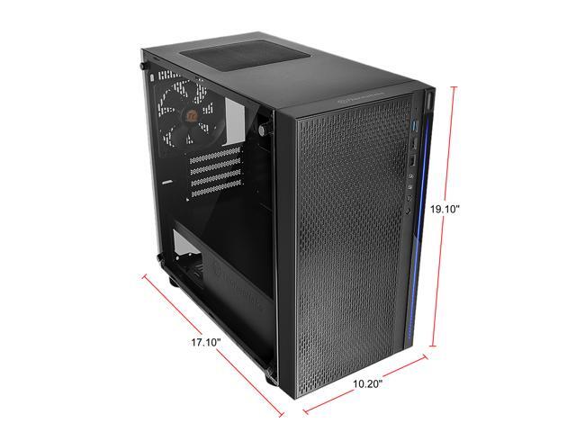 Thermaltake - Versa H18 TG Mid Tower Case - Black/Blue - image 7