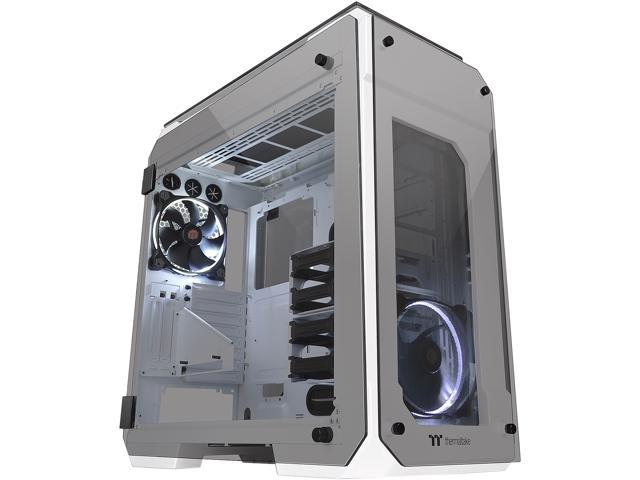 Thermaltake View 71 Tempered Glass Snow Edition 4-Sided Tempered Glass E-ATX Vertical GPU Modular Gaming Full Tower Computer Case CA-1I7-00F6WN-00