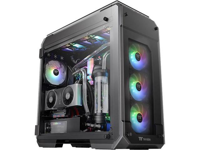 Thermaltake View 71 Motherboard Sync ARGB 4-Sided Tempered Glass Vertical GPU Modular E-ATX Gaming Full Tower Computer Case with 3 140mm 5V.
