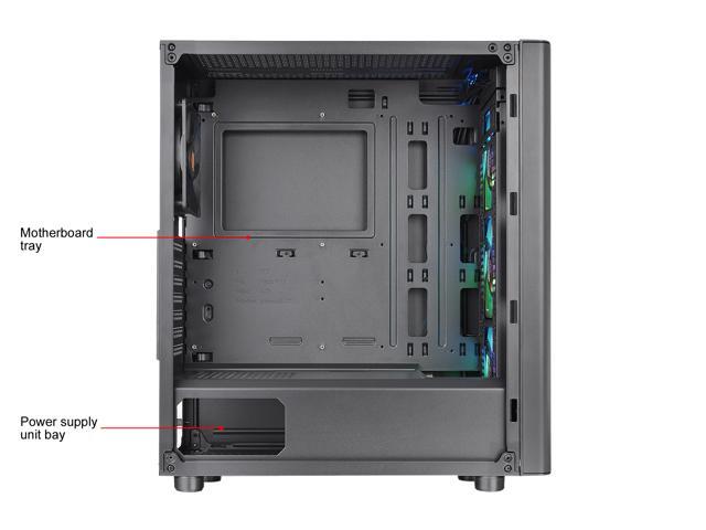 Thermaltake V250 Tempered Glass ARGB Edition 5V MB RGB Sync ATX Mid-Tower Chassis with 3 x 120mm 5V Addressable RGB Fan + 1 x Black 120mm Rear Fan...