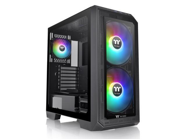 Thermaltake View 300 MX TG ARGB Motherboard Sync E-ATX Mid Tower Computer Case with 2x200mm Front & 1x120mm Rear ARGB Fan, Interchangeable Tempered.