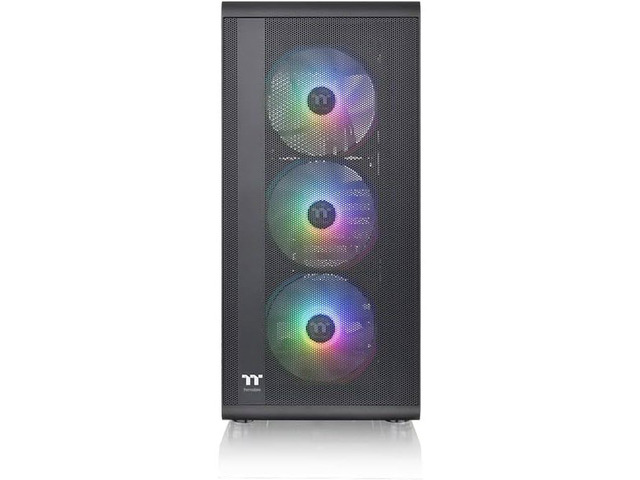 Thermaltake S200 Plus TG ARGB Black ATX Tempered Glass Mid Tower Gaming Computer Chassis with 120mm ARGB Lite Front Fan Pre-Installed CA-1X2-00M1WN-01