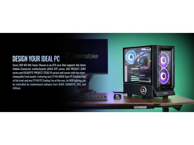 Thermaltake Ceres 350 MX Black Mid Tower ATX Case; 3 Pre-installed ARGB Fans; Dual Front Panels; Hidden-Connector Motherboard Compatible;...