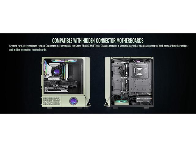 Thermaltake Ceres 350 MX Matcha Green Mid Tower ATX Case; 3 Pre-installed ARGB Fans; Dual Front Panels; Hidden-Connector Motherboard Compatible;...