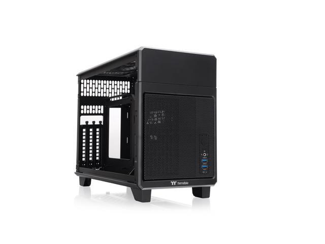 Thermaltake - TR100 SFF mITX Mini Tower PC Case with PCIe 4.0 Riser Cable Included - Black - image 5