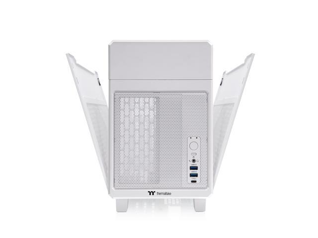 Thermaltake - TR100 SFF mITX Mini Tower PC Case with PCIe 4.0 Riser Cable Included - Snow - image 4