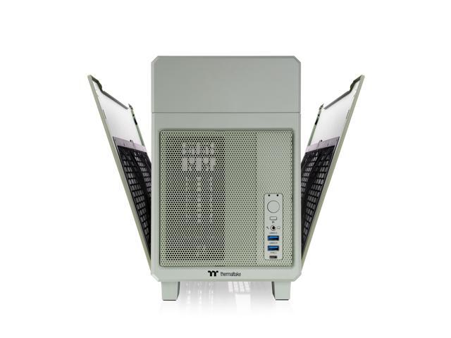 Thermaltake - TR100 SFF mITX Mini Tower PC Case with PCIe 4.0 Riser Cable Included - Matcha Green - image 4