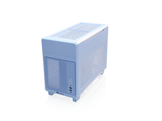 Thermaltake - TR100 SFF mITX Mini Tower PC Case with PCIe 4.0 Riser Cable Included - Hydrangea Blue - image 3