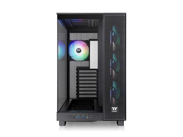 Thermaltake - View 380 XL TG ARGB Dual-Chamber Chassis with Hidden-Connector Motherboard Support ATX Mid Tower PC Case - Black - image 3