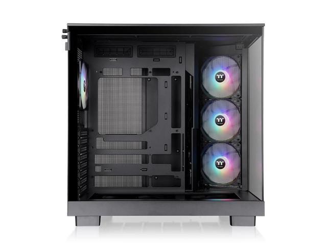 Thermaltake - View 380 XL TG ARGB Dual-Chamber Chassis with Hidden-Connector Motherboard Support ATX Mid Tower PC Case - Black - image 4
