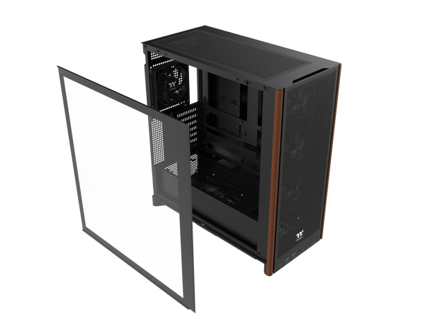 Thermaltake S370 WS; Mid Tower Chassis; Wood Front Trim; 4x120mm CT120 PWM Fans Included; 360mm Radiator Support; 410mm GPU Clearance; 200mm Max...