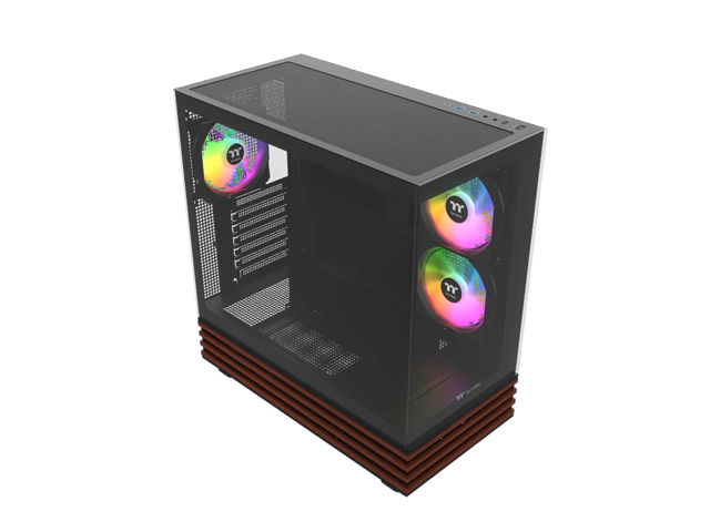 Thermaltake View 270 Plus WS ARGB; Mid Tower; 3x120mm Lite Fans Included; 360mm Radiator Support; 420mm GPU Clearance; Bottom Wood Trim;...