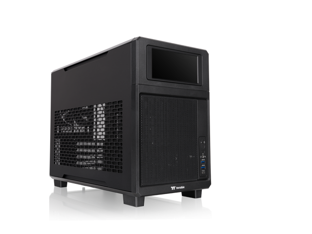 Thermaltake TR200; Preinstalled 6.0 Inch LCD Screen; Micro Chassis; 1x120mm PWM Fan Included; mATX/mITX Support; 360mm Radiator Support; 365mm GPU;... Case