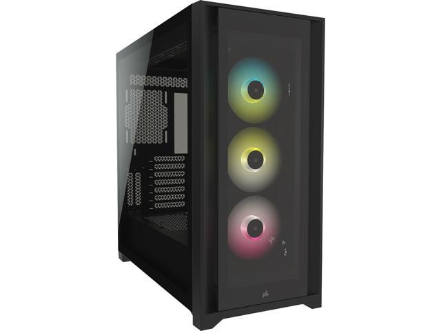 Corsair iCUE 5000X RGB Tempered Glass Mid-Tower ATX PC Smart Case, Black, CC-9011212-WW