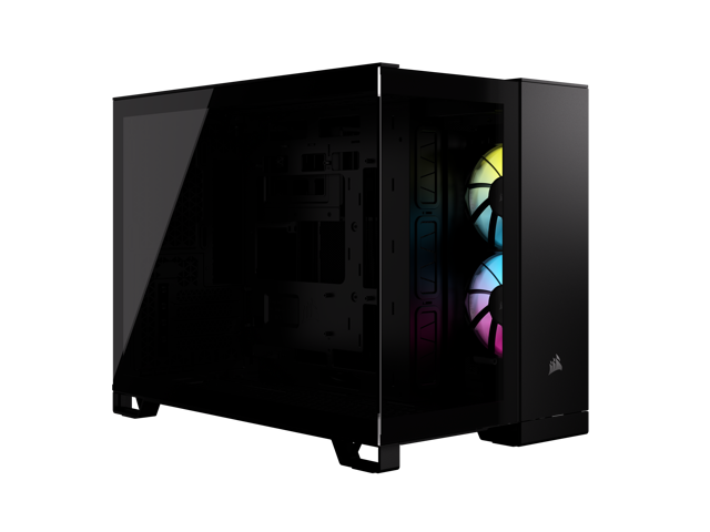 CORSAIR iCUE LINK 2500X RGB Micro ATX Dual Chamber PC Case - Two Tempered Glass Panels - 2x RX120 RGB Fans Included - Highly Customizable