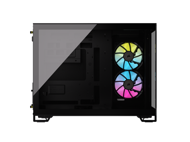 CORSAIR iCUE LINK 2500X RGB Micro ATX Dual Chamber PC Case - Two Tempered Glass Panels - 2x RX120 RGB Fans Included - Highly Customizable