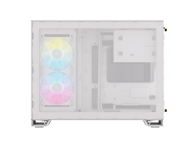 CORSAIR iCUE LINK 2500X RGB Micro ATX Dual Chamber PC Case - White - Two Tempered Glass Panels - 2x RX120 RGB Fans Included - Highly Customizable