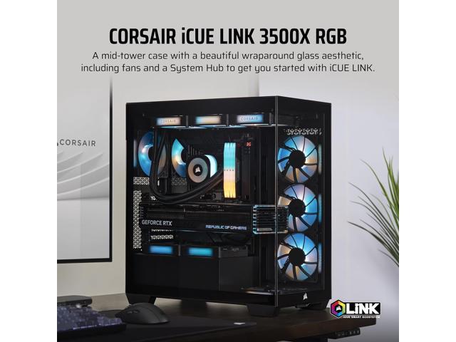 CORSAIR - iCUE LINK 3500X RGB ATX Mid-Tower PC Case - Black - image 3