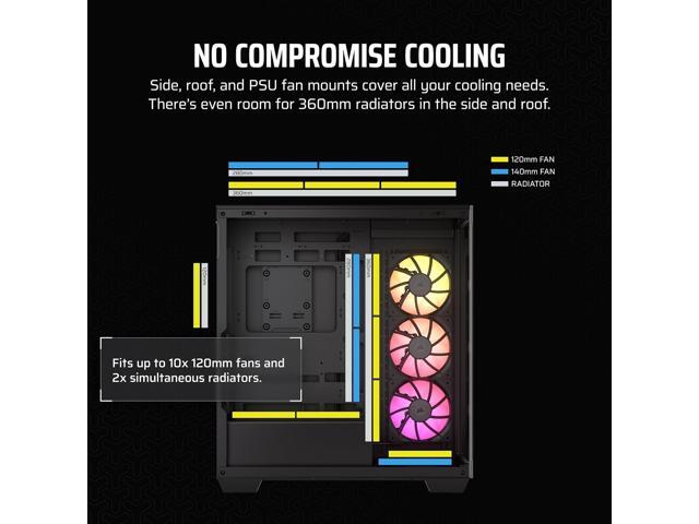 CORSAIR - iCUE LINK 3500X RGB ATX Mid-Tower PC Case - Black - image 7