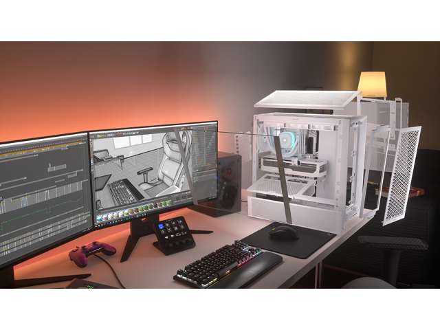 CORSAIR - FRAME 4000D RS ATX Mid-Tower PC Case - White - image 9