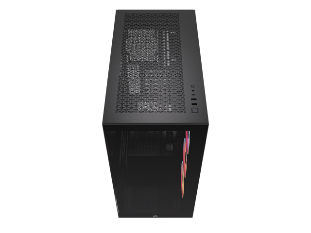 CORSAIR - 3500X LX-R RGB iCUE LINK Mid-Tower PC Case - Black - image 4