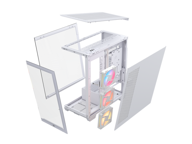 CORSAIR - 3500X LX-R RGB iCUE LINK Mid-Tower PC Case - White - image 11