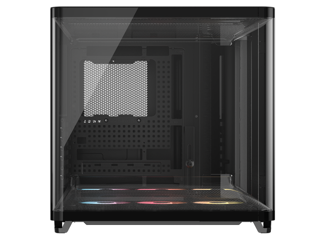 Corsair AIR 5400 RS-R ARGB Triple Chamber Mid-Tower PC Case-Black with 3x RS-R 120mm reverse PWM ARGB fans Pre-installed, BTF Back Plug Motherboard...
