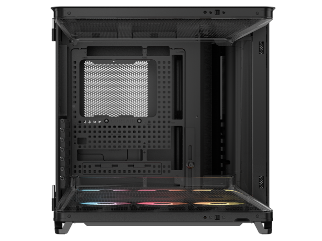 Corsair AIR 5400 RS-R ARGB Triple Chamber Mid-Tower PC Case-Black with 3x RS-R 120mm reverse PWM ARGB fans Pre-installed, BTF Back Plug Motherboard...