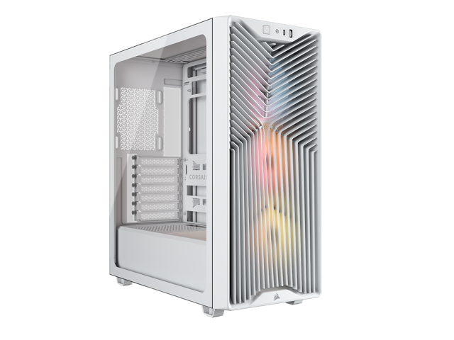 The CORSAIR 3200D RS ARGB is a spacious and fully-loaded mid-tower chassis with 3x RS120 ARGB fans and useful DIY features for an easy build with.