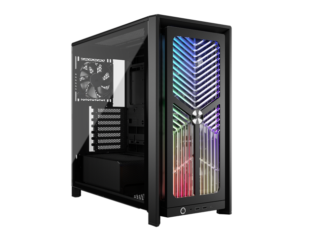 CORSAIR 4000X RS Mid-Tower PC Case, Black - Illuminated front panel RGB - 4x RS120 fans included - Supports dual 360mm radiators - ASUS BTF, MSI... Case