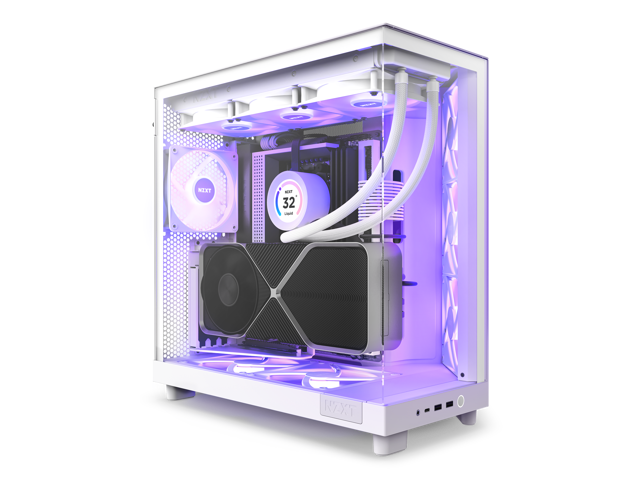 NZXT - H6 Flow RGB ATX Mid-Tower PC Case with Dual Chamber - White - image 3