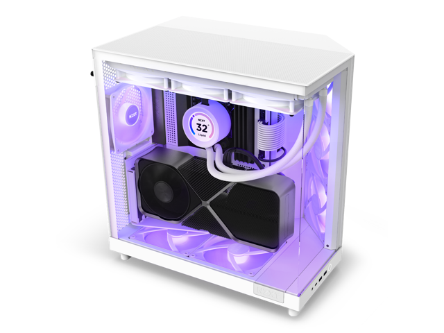 NZXT - H6 Flow RGB ATX Mid-Tower PC Case with Dual Chamber - White - image 6